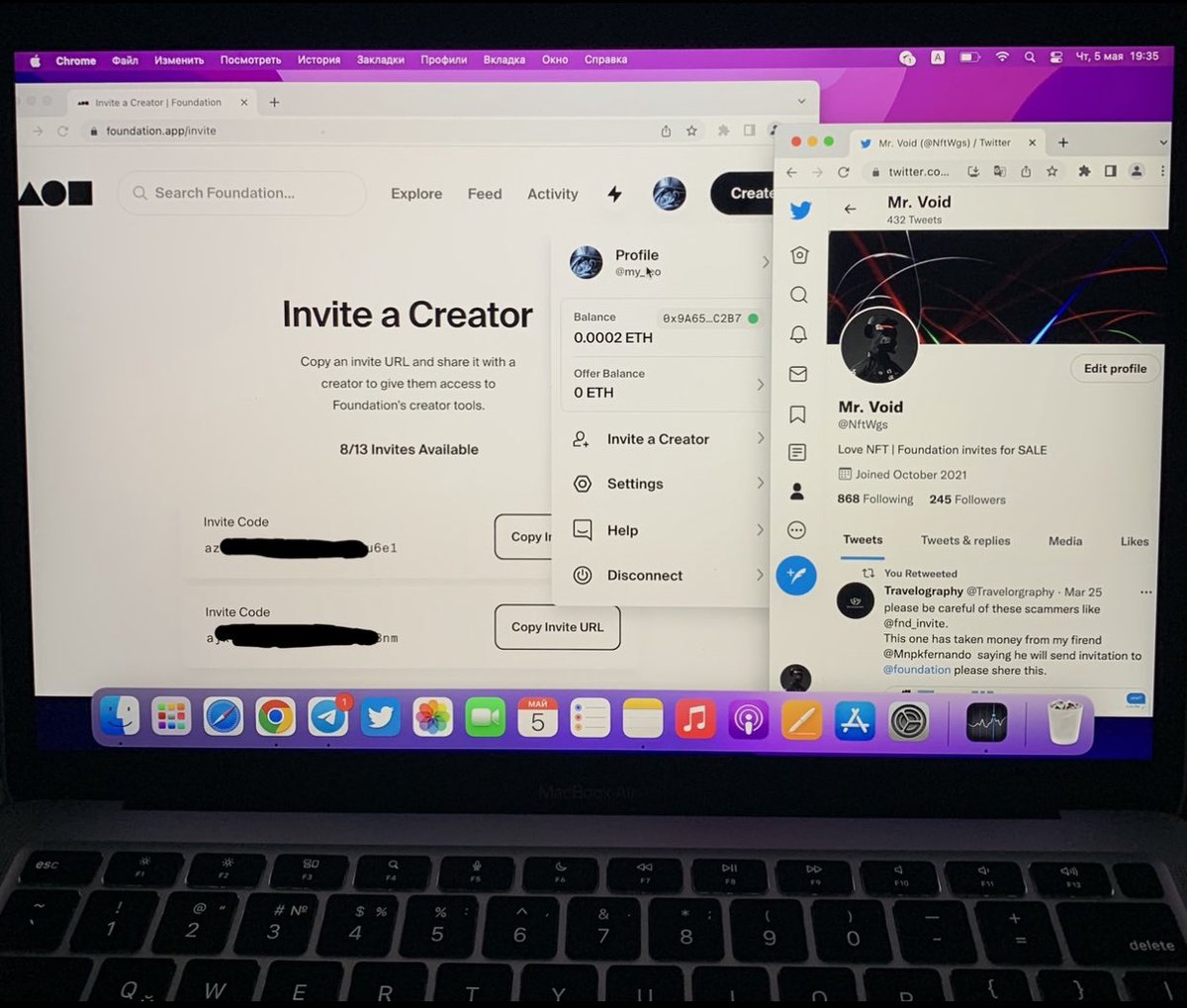NftWgs's tweet photo. Hello friend!

I have invites https://t.co/WHMEzU8gbP💎
If you need invite, write me at DM
￼
You can buy an invite from me and become a creator right now!🚀
￼
My telegram channel with reviews
https://t.co/5ydesVpPHI

#Foundationinvites #NFTCommunity #FoundationNFT #NFT https://t.co/G9KQVj9lAv