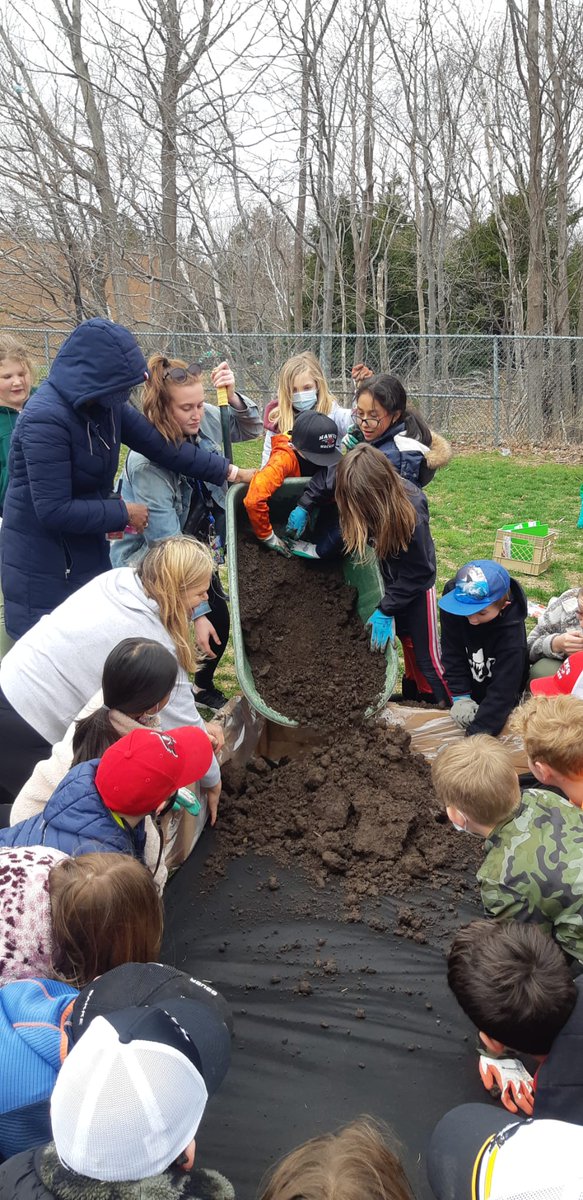 EXCELHRCE's tweet photo. Grosvenor Wentworth EXCEL kids are hard at work building their garden! All hands were on deck as the building and soil mixing processes got under way.  Now to plant some tasty treats! @egwps @HRCE_NS @HRCEHealthPromo https://t.co/KRDaBQTjQs