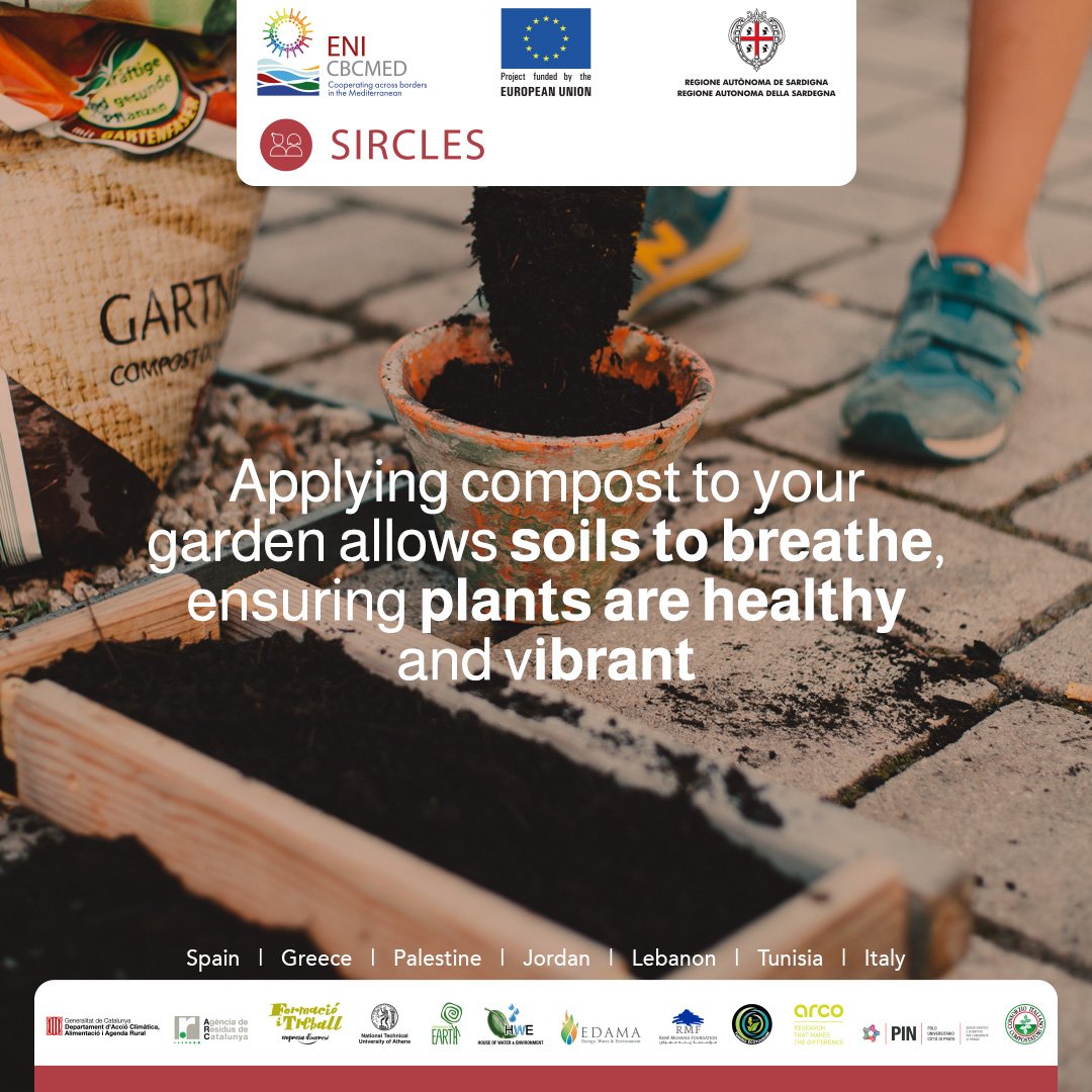 SirclesProject's tweet photo. Did you know that applying #compost to your garden allows soils to #breathe, ensuring plants🪴 are healthy and vibrant? #Internationalcompostweek #icaw2022 #ICAW #internationalcompostawarenessweek #biowaste @ENICBCMed https://t.co/kPHmJlq6Gg