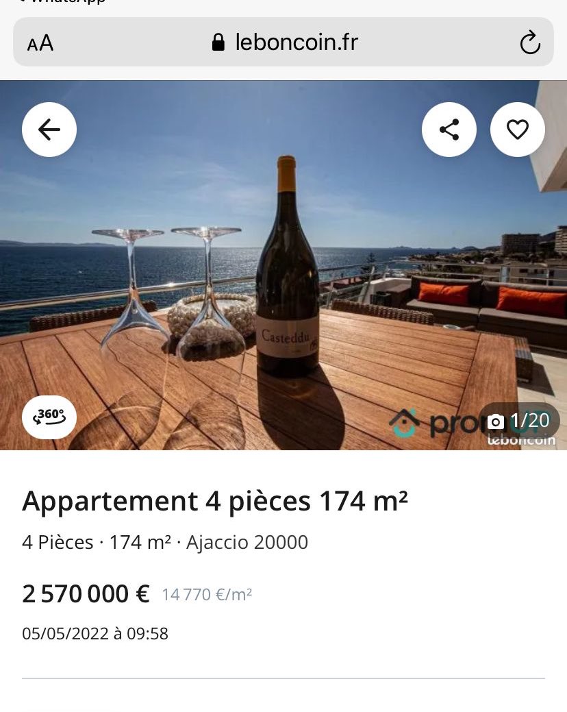 fapopuluAC's tweet photo. 2,6M d’€ un F4 à Aiacciu! Continuer à nous refuser une législation et des dispositifs spécifiques contre l’inflation des prix et la spéculation immobilière, c’est priver la très grande majorité des Corses de l’accès à la terre et du droit au logement. Basta! L’autonomia, subitu! https://t.co/wz3EUaUnCL