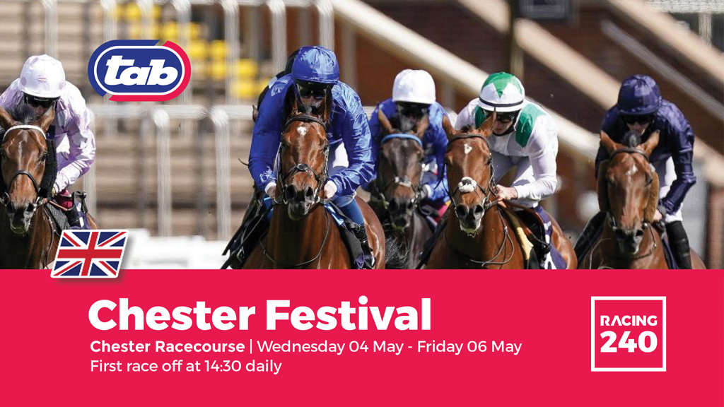 RacingTodayTV's tweet photo. Bet on the Chester Festival with @tabsouthafrica 💥

We've got the 3-day UK #BoodlesMayFestival at #ChesterRacecourse on a #Racing240 standalone pop-up channel until 6 May 2022 – don’t miss this one as 50k racegoers descend on the #roodee! https://t.co/eOuex7UVOQ