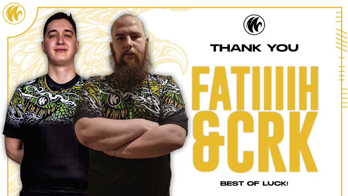 WYLDE_gg's tweet photo. Finally, it's time to officially say goodbye to our captain, and our  coach! Professionals throughout and committed to bringing out the best in every member of the team! It's been an honour, 
@Fatiiiih_ &amp; @CrkValorant!

Good luck with the next steps in your journeys!

#GOWYLDE ⚡️ https://t.co/VgmqGnZo8c