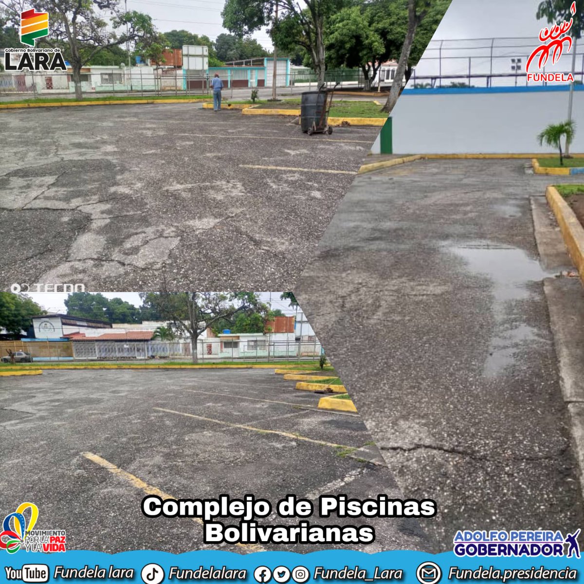 #5May | En el 𝐂𝐨𝐦𝐩𝐥𝐞𝐣𝐨 𝐝𝐞 𝐏𝐢𝐬𝐜𝐢𝐧𝐚𝐬 𝐁𝐨𝐥𝐢𝐯𝐚𝐫𝐢𝐚𝐧𝐚𝐬 también se realiza la limpieza en el estacionamiento de nuestra instalación deportiva, así como el mantenimiento de las áreas verdes.
<a href="/AdolfoP_Oficial/">Adolfo Pereira Gobernador</a> 
<a href="/gobiernodelara/">gobiernodelara</a> 
<a href="/NicolasMaduro/">Nicolás Maduro</a> 
#PorLaMadreTierra