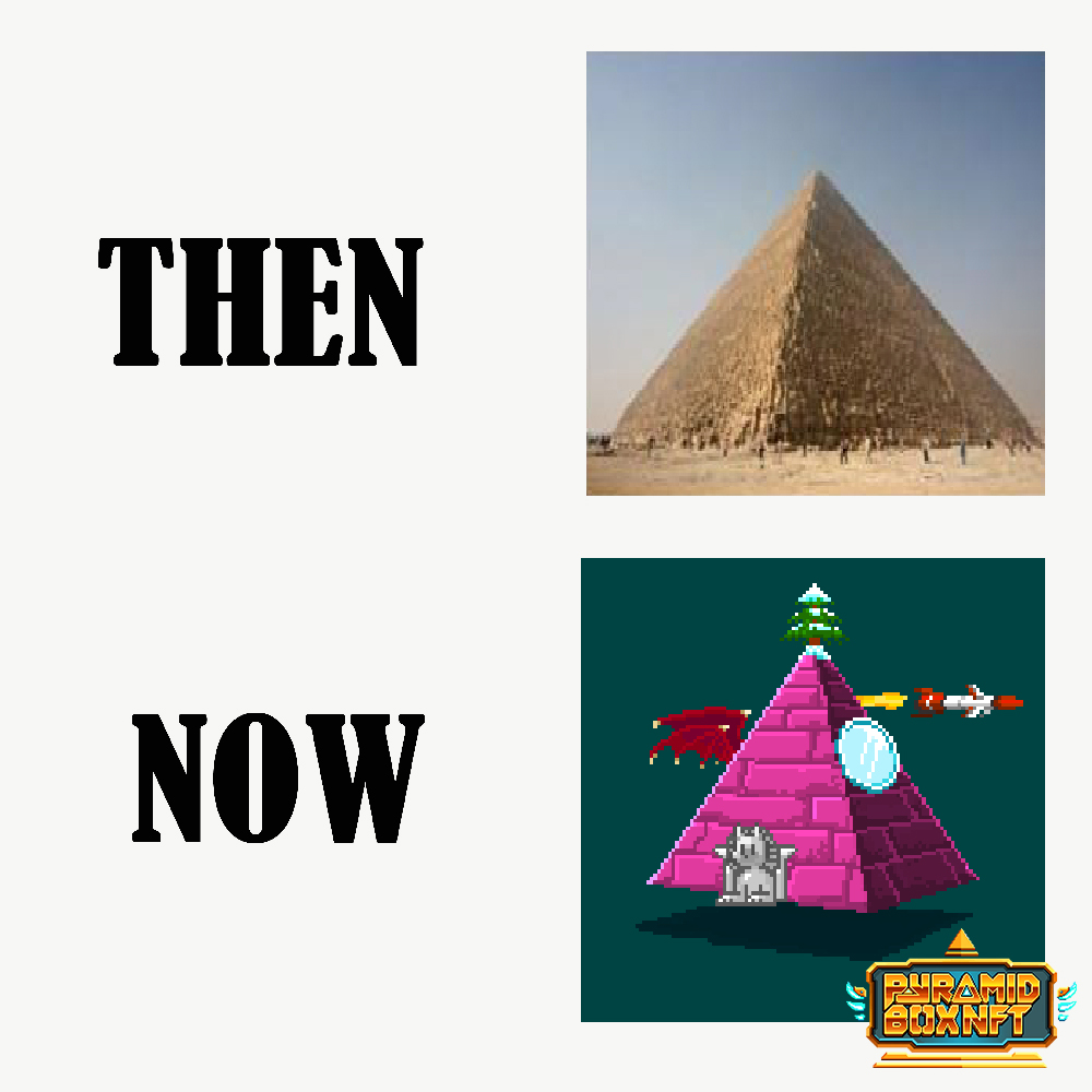pyramidboxnft's tweet photo. THEN VS NOW
#nft #nfts #nftart #nftcommunity #nftcollector #nftdrop #pyramidbox #pyramidboxNFT #pyramid https://t.co/FSIOc8PIhz