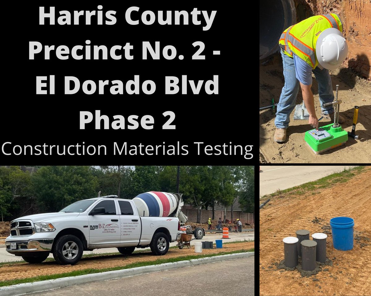 B2zEngineering's tweet photo. B2Z is excited to be one step closer to completing the Harris County Precinct 2 El Dorado Blvd Phase 2! Our Construction Materials Testing team is honored to work for you! @HarrisCoPct2 &amp; Commissioner @AdrianGarciaHTX #weappreciateyou #b2zengineering #teamwork https://t.co/C61fkZkduP