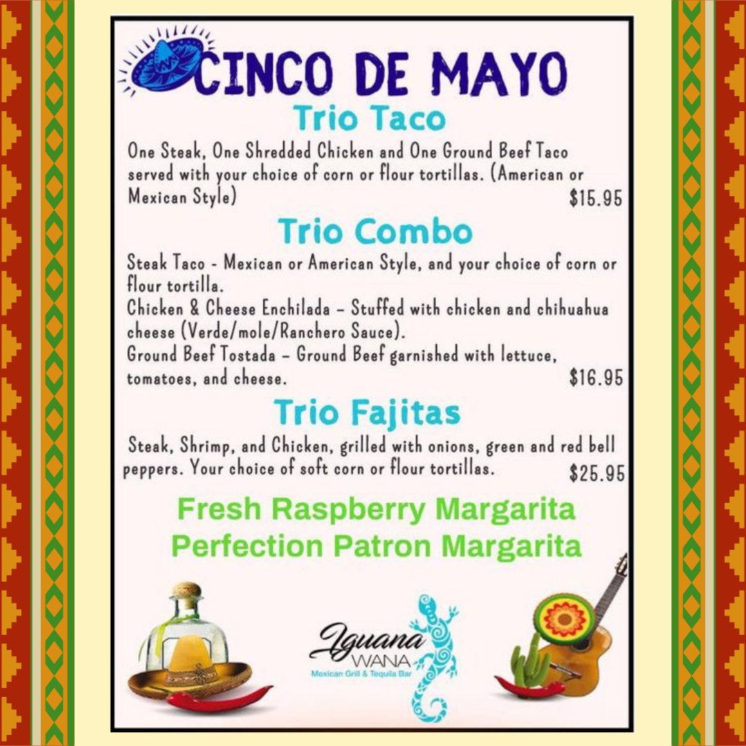 VisitPlPrairie's tweet photo. Happy Cinco de Mayo! 🌶️🌮🇲🇽  Various Village restaurants are offering specials today.

We’ve got the squeeze on the The Best Margaritas in Pleasant Prairie: https://t.co/iZEiAFvcOn!

#VisitPleasantPrairie #CincoDeMayo2022 https://t.co/CzqrMsuiQZ