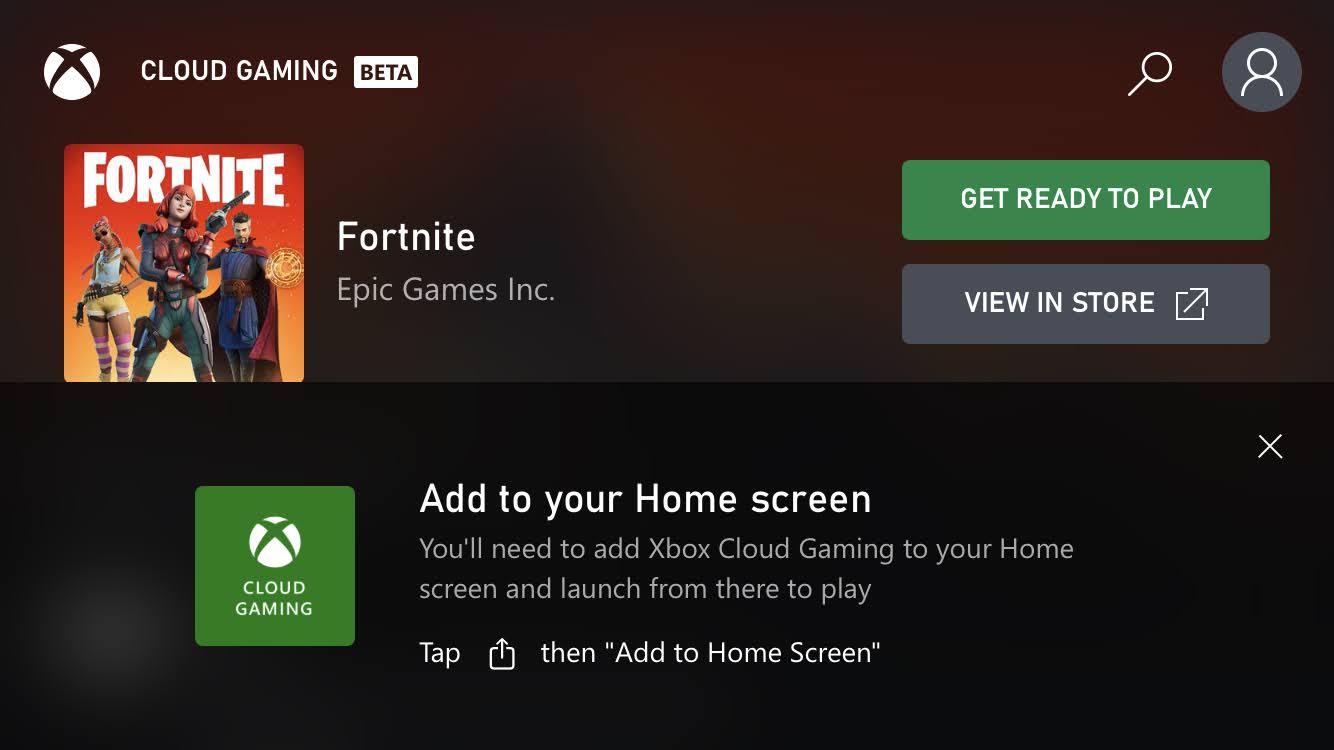 Fortnite Xbox Cloud Gaming Beta 