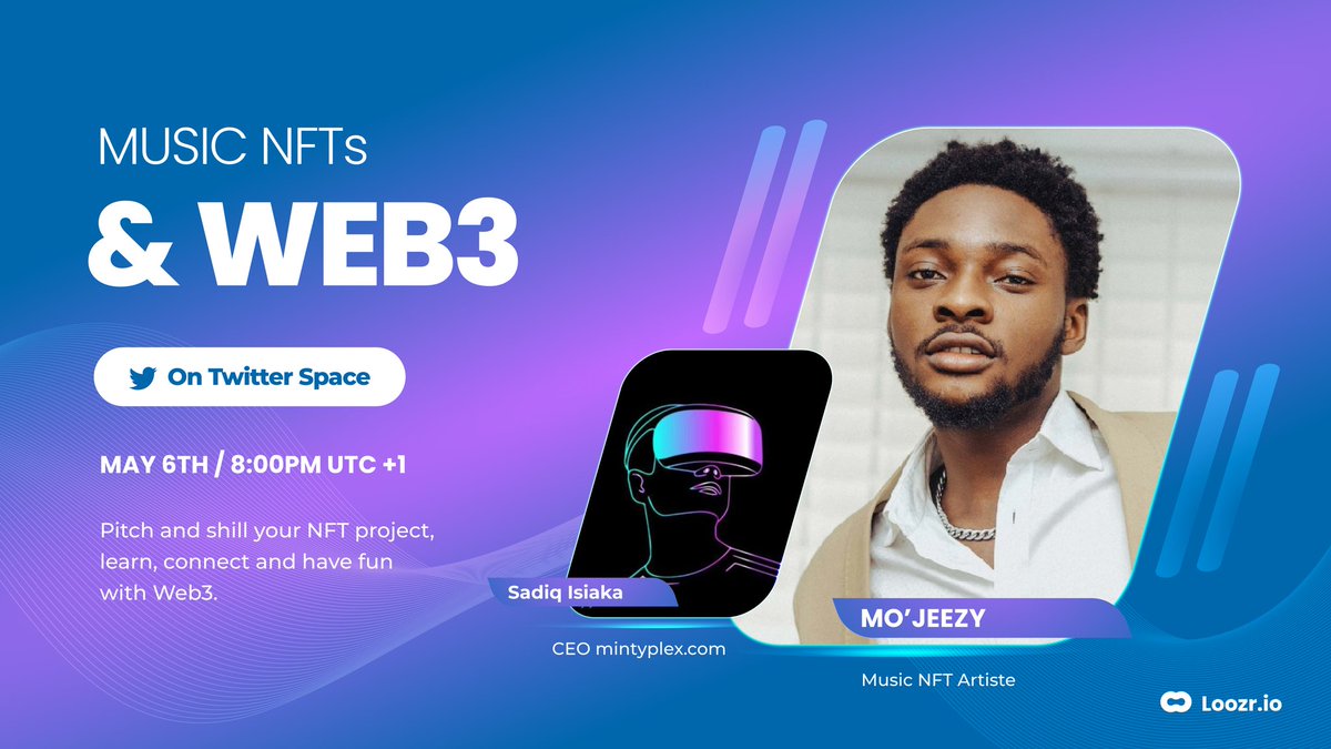 its_mojeezy's tweet photo. Friday's session is special. We'll be having the @Mintyplex &amp; @officialloozr team giving us gems on #web3 Marketing strategies for artists. As a community of real-time successful #NFT projects, #Mintyplex has alot packaged for us. Let's do this! #NEAR https://t.co/7XBWXFOD2w https://t.co/2miVZdlEOy