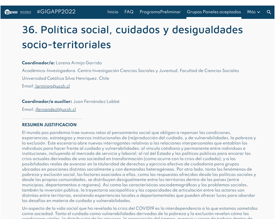 GIGAPP's tweet photo. 📌📢‼️ #lastcall #callpapers #GIGAPP2022 #PoliticaSocial “Política social, cuidados y desigualdades socio-territoriales” Coord. Lorena Armijo y Juan Fernández @UCSH_oficial [Quedan solo 3 días ¡Último días!] https://t.co/74Ev7DR5U5 https://t.co/zFHQ3OonKU