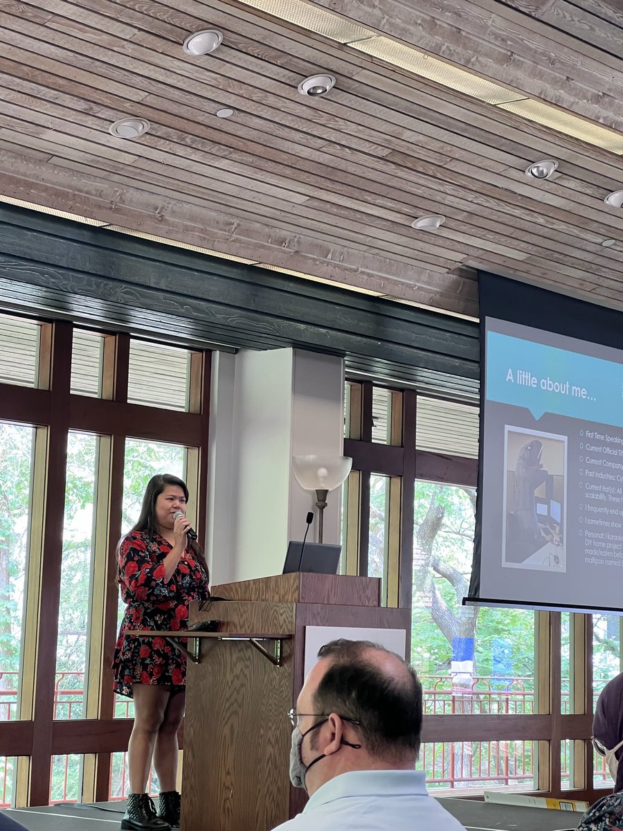 <a href="/KimMyWithASpace/">Kim My C.</a> giving her first talk, at her first <a href="/DoDAustin/">DevOpsDays Austin</a>!