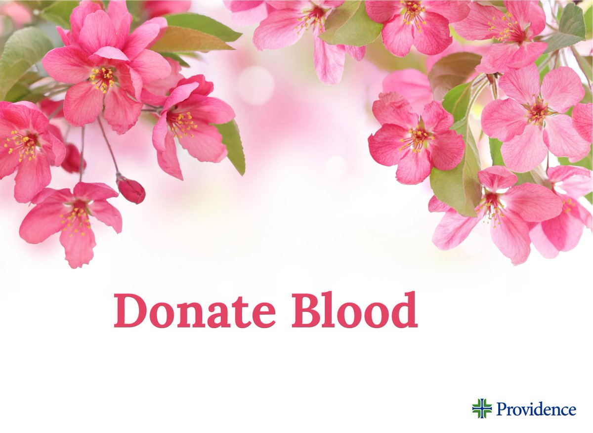 Spring is the season of renewal, and to a patient who needs it, a unit of blood is the best chance at renewal and hope. Help our community prepare for summer blood shortages by scheduling your donation today: provhealth.org/6015wfuRv
#GiveBlood #GiveBloodGiveLife #ProvidenceCares