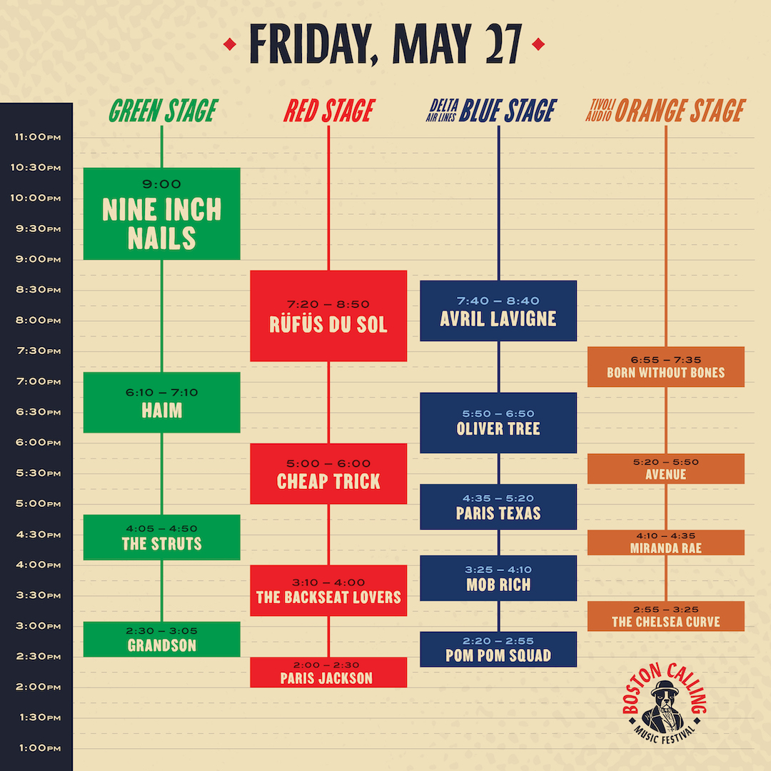 Boston Calling schedule  2022