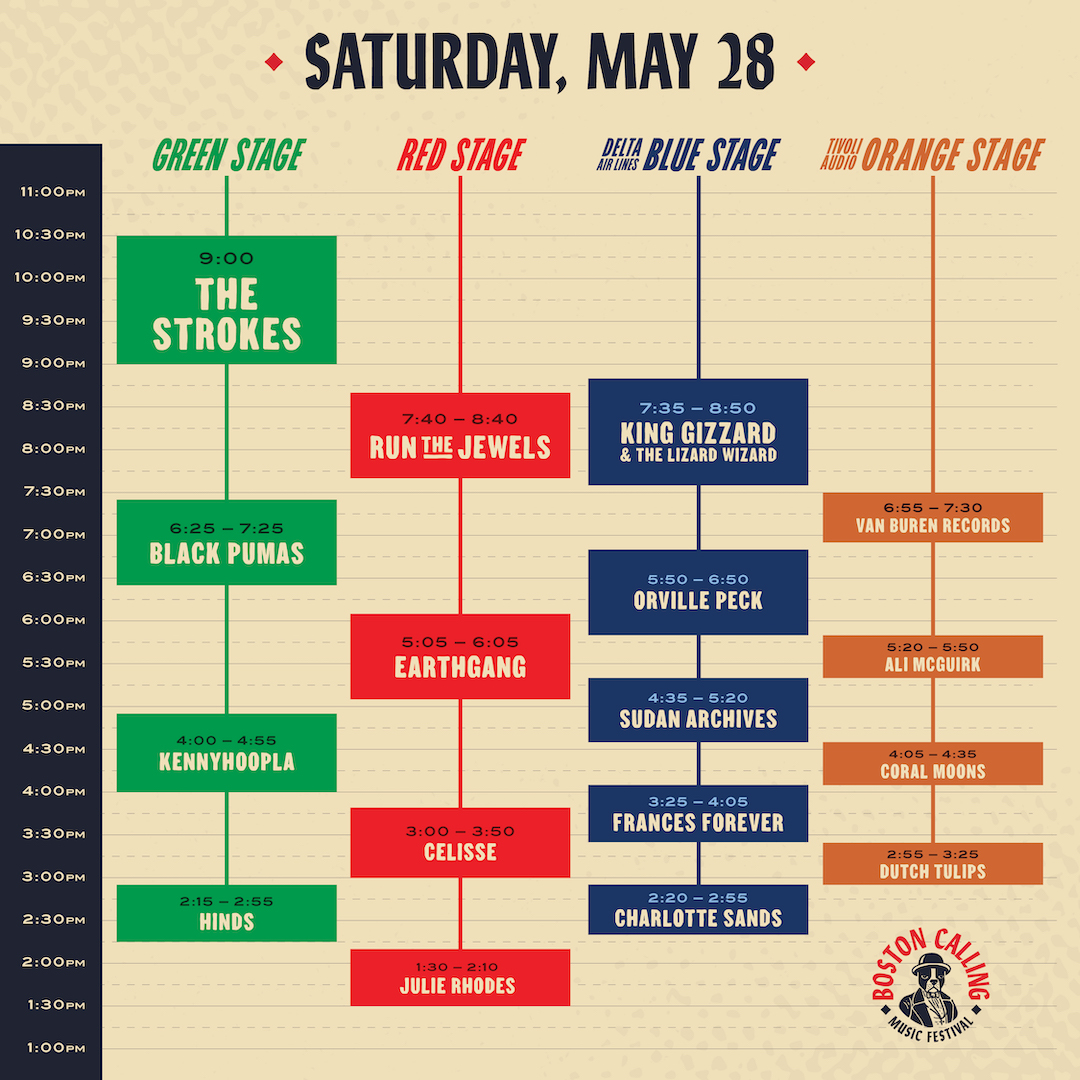 Boston Calling schedule  2022