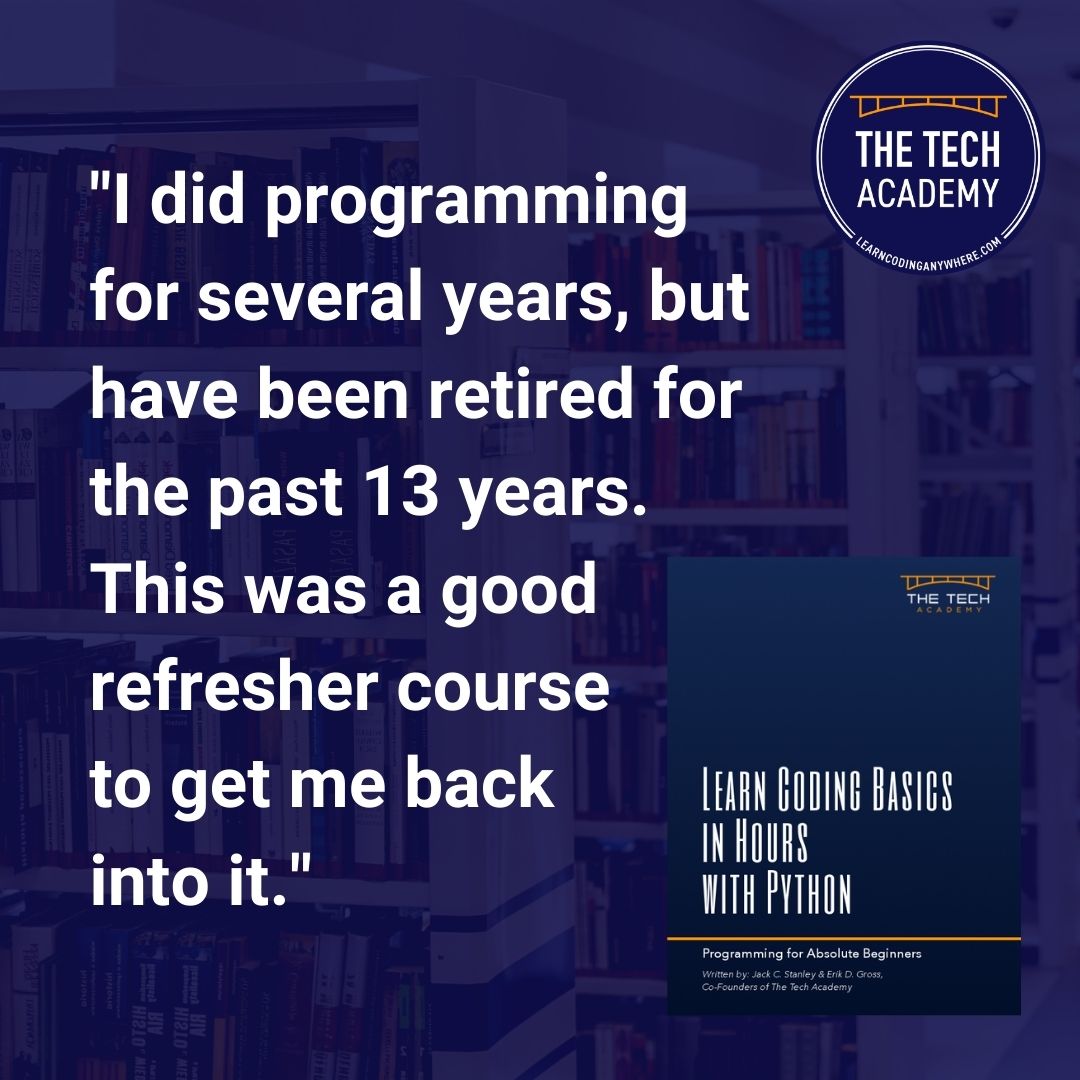 TheTechAcad's tweet image. Interested in learning Python?!
Learn the basics of Python over the weekend! This book was designed for absolute beginners – you don’t need any prior experience or knowledge.
Get your copy here: bit.ly/ttaPython
#python #introtocoding #pythonbasics #amazonbook