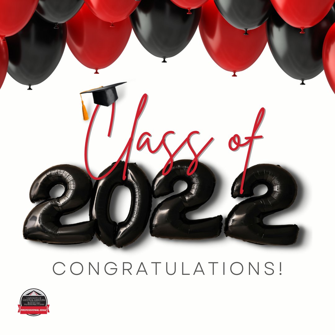 UCMHarmonEdge's tweet photo. Congratulations to our upcoming class of 2022 graduates! We wish you the best in your endeavors. Only one more day of classes left!

#classof22 #classof2022 #graduates #ucmo #OpportunityInAction https://t.co/nfkdYwRu86