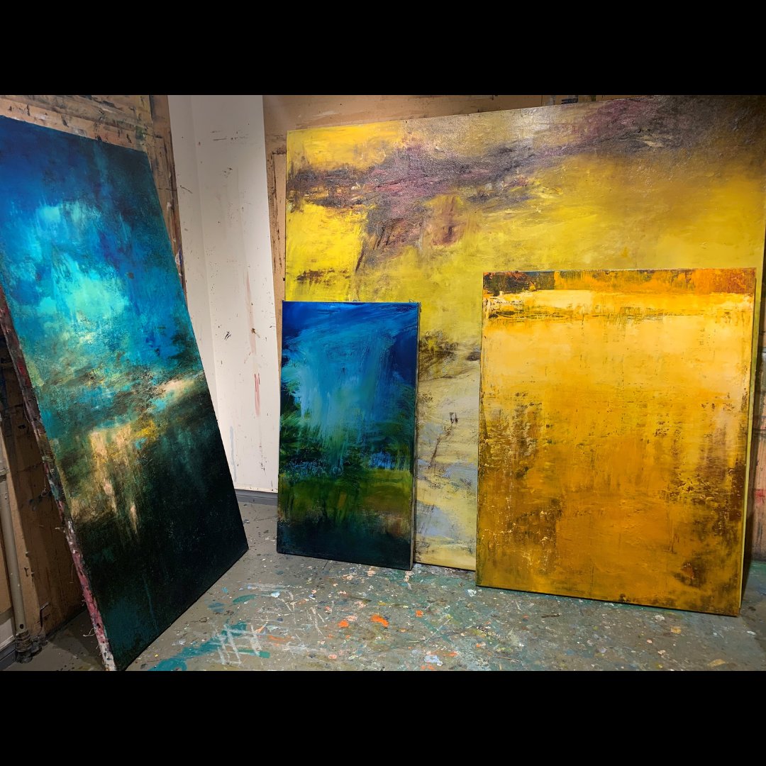 ThompsonLandry's tweet image. Carol Bernier`s use of yellow and blue is quite dominant in this new series of works. 

#artgallery #thompsonlandrygallery #carolbernier #oilpainting #montrealartist⁠ ⁠#abstractart #abstractedlandscape #landscape #artiststudio #artist #abstraction