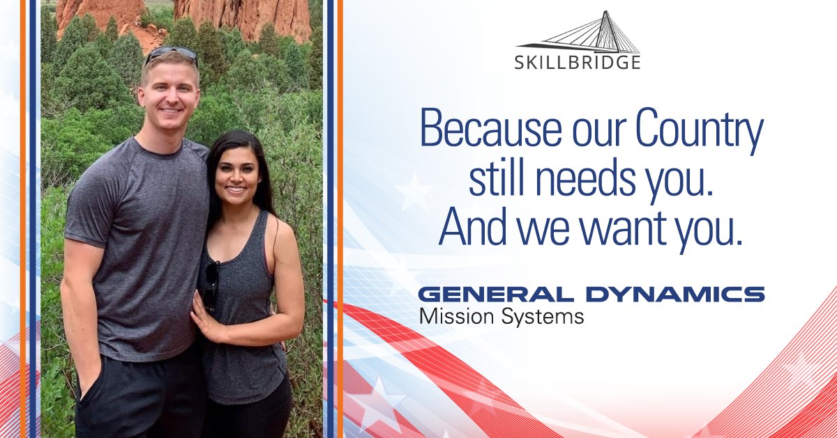 GDMS's tweet image. Learn about our Military Internship Program partnership with the DoD #SkillBridgeProgram and see how you can #continuetoserve in the private sector. 

bit.ly/304tlCH

#TransitioningMilitary #PostMilitaryCareer #MilitaryFriendly #MilitarySpouseFriendly #WeHireVets