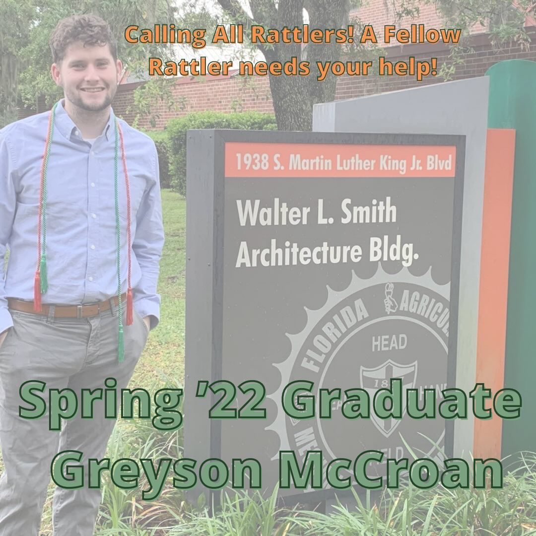 Please share🐍: It's a Go Fundme account for Greyson, a FAMU 22 graduate. He was in a plane crash with his father, who passed away with another passenger.  Another passenger is in critical condition. We are all donating to help with recovery and hospital costs.