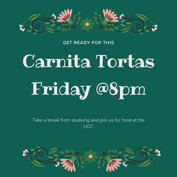 tortas! tomorrow! come grab a yummy late night torta friday night at 8pm. ucc address on profile.