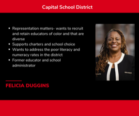 Do you live in the Capitol School District?! Make a plan and vote Felecia Duggins on May 10th. Polls are open 7am-8pm.