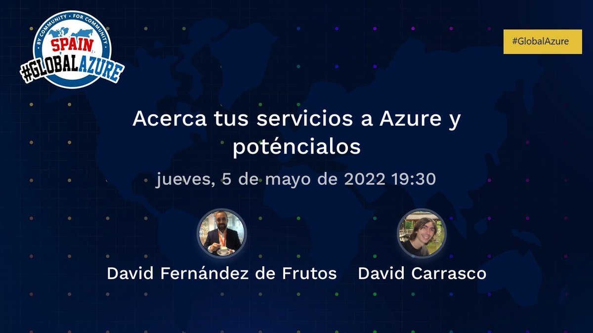 GlobalAzureES's tweet photo. Acerca tus servicios a Azure y poténcialos con ＠heroescert ＠dvdfernandez https://t.co/v0iNScGhDb #GlobalAzure #Spain https://t.co/RbqOe99ZvX