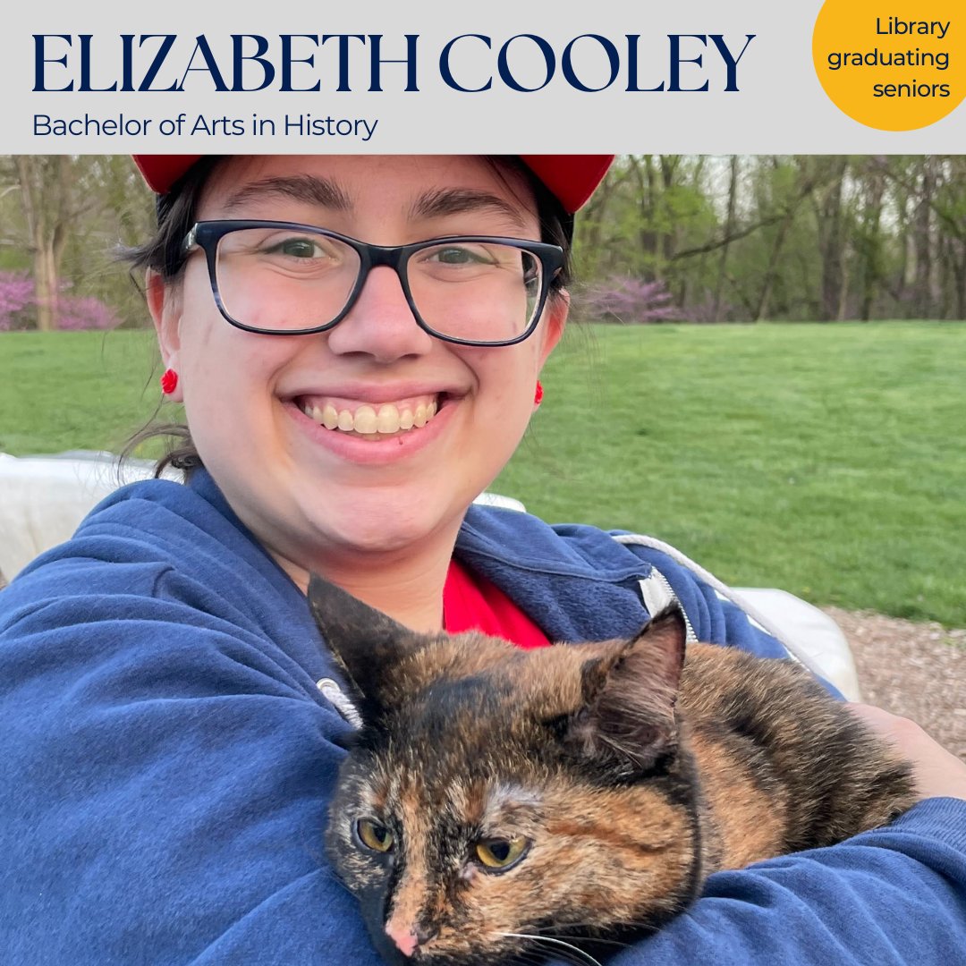 HackelmeierLib's tweet photo. Our last Senior Spotlight is Elizabeth Cooley. Elizabeth graduated in December '21 but we were fortunate to keep her for another semester while she works toward her teaching license. Congratulations, Elizabeth! We'll miss you in the library!

#SeniorSpotlight #MarianUniversity https://t.co/29MzKclBKc