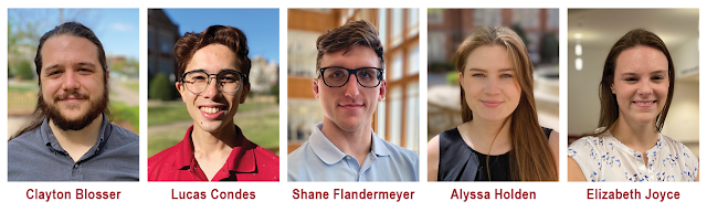 OUResearch's tweet photo. Congratulations to Clayton Blosser, Lucas Condes, Shane Flandermeyer, Alyssa Holden, &amp; Elizabeth Joyce, @ENGINEERINGatOU students, who were recently named @NSF Graduate Research Fellows! 🎉  https://t.co/3hE19oFG3B https://t.co/AfGhawOofk