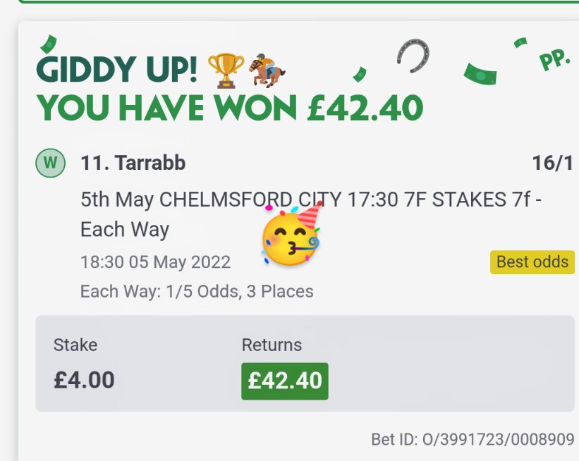 PrawniePrawn's tweet photo. @KautoTipster  Woohoo thanks https://t.co/QYlj2uNGwh
