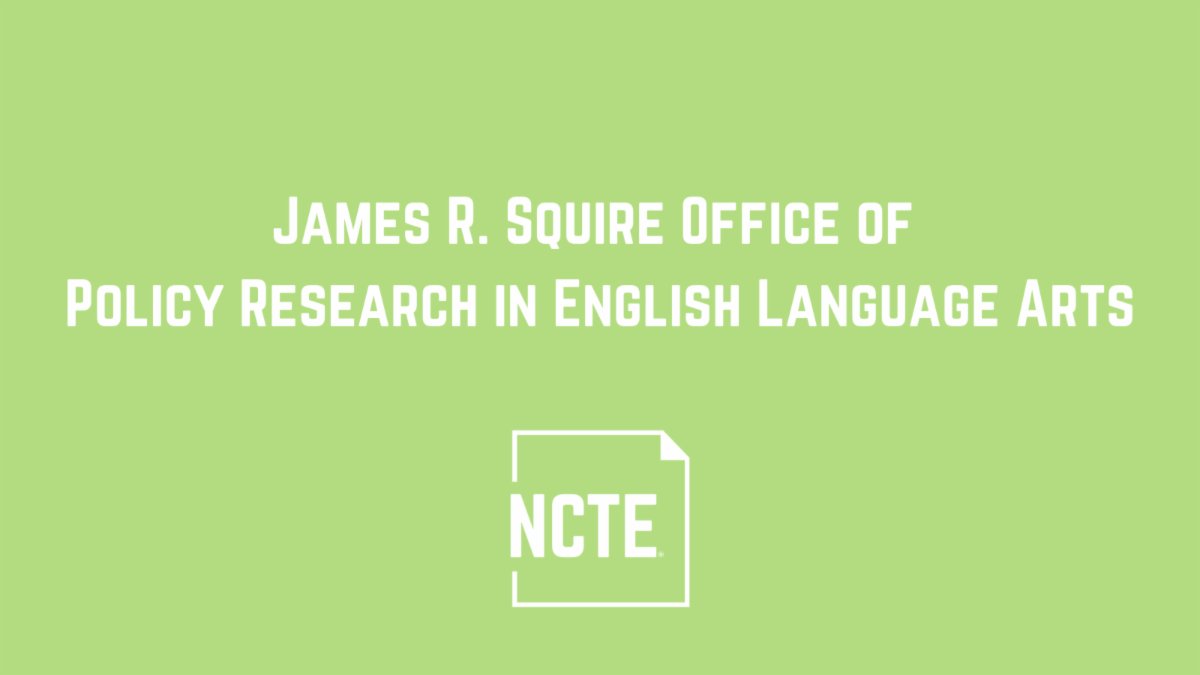 National Council of Teachers of English (NCTE) (@ncte) on Twitter photo A3: Read additional policy briefs from NCTE James R. Squire Office of Policy Research in English Language Arts, directed by <a href="/ernestmorrell/">Ernest Morrell</a> ncte.org/resources/squi… #RAISEACTChat A3: Read additional policy briefs from NCTE James R. Squire Office of Policy Research in English Language Arts, directed by <a href="/ernestmorrell/">Ernest Morrell</a> ncte.org/resources/squi… #RAISEACTChat
