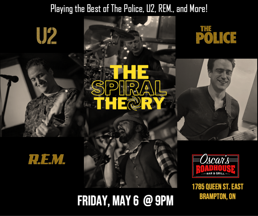 TheSpiralTheory's tweet photo. We're going LIVE at the @oscarsroadhouse after the @MapleLeafs game tomorrow! 

Hockey playoffs, great weather, your fav beer, 100% LIVE music, and a zillion times entertainment guaranteed!! Come on in, see you @oscarsroadhouse!!

@CityBrampton @BmptGuardian @brampton_news https://t.co/6PHGWEBJpN