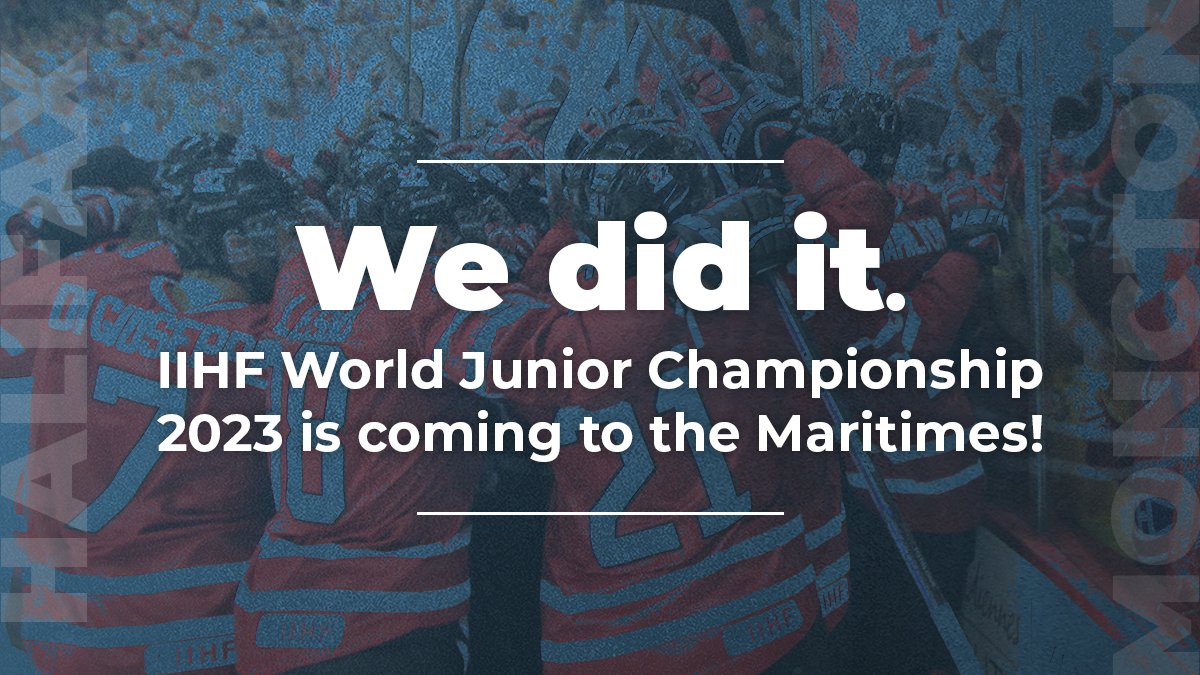 BREAKING NEWS: We are so excited to be hosting the 2023 <a href="/IIHFHockey/">IIHF</a> World Junior Championship in partnership with our friends in New Brunswick!