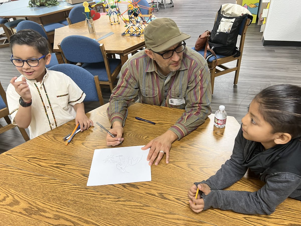 Thank you, Mr. Zeke Peña @zpvisual, for sharing your beautiful illustrations and your love of books with our students! ✏️❤️📚@TierraDelSol_ES @RebecaParada_ @YISDLibServices #yisdreads