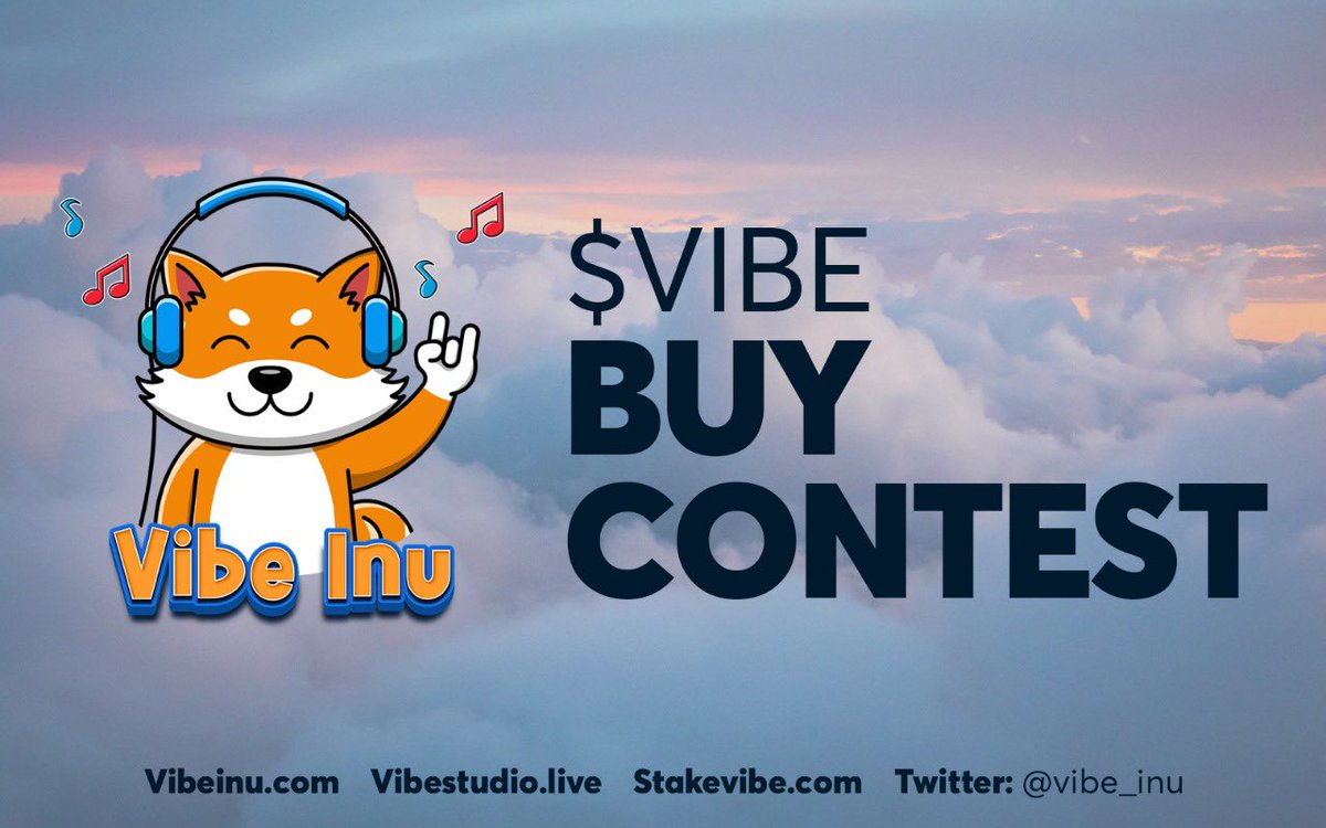 vibe_inu's tweet photo. $VIBE BUY CONTEST - 24hrs 🎵🎵🎵🎵🎵🎵🎵🎵🎵🎵

Each 0.5E+ buy adds 1hr to the ⌚️ 

Biggest buy gets 50% back 📈

5 random buys get $2,500 worth of $VIBE 🚀

To qualify: Just hold for 24hrs 🤝

Started at 1:20pm EST , May 5th. 

LFGGG VIBE TRIBEEE 🔥 https://t.co/UfXuAoPKRX https://t.co/58ycyh4b5I