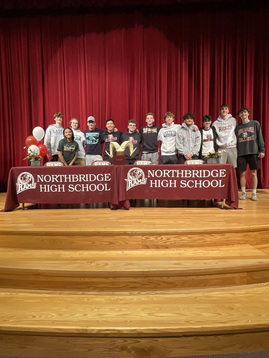Today we had the privilege of honoring our 12 (!) seniors going on to play sports in college! It’s been a great year and we are extremely proud of all of their accomplishments! <a href="/ETraceyAP/">ETraceyAP</a> <a href="/NorthbridgePS/">NorthbridgePS</a> <a href="/tgsports/">Worcester T&G Sports</a> (1/4)