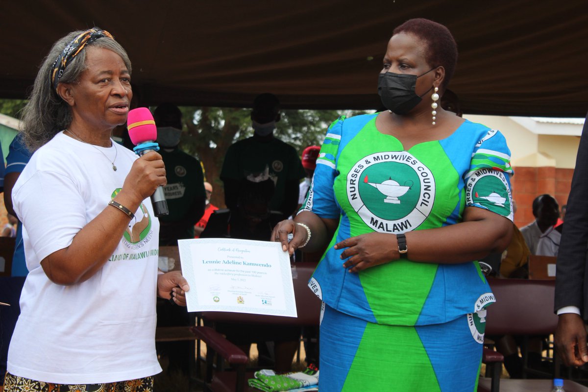 WRAMalawi's tweet photo. At #IDM2022 Veteran Midwife &amp; champion for WRA Malawi, Lennie Kamwendo, got honoured as a lifetime achiever for the past 100 years in the midwifery profession in Malawi.

 #ICM100 #MidwivesVoices #IDM2022 #WhatWomenWant #Pushformidwives
@WRAglobal @world_midwives @MalawiMidwives https://t.co/NFAns17CBl