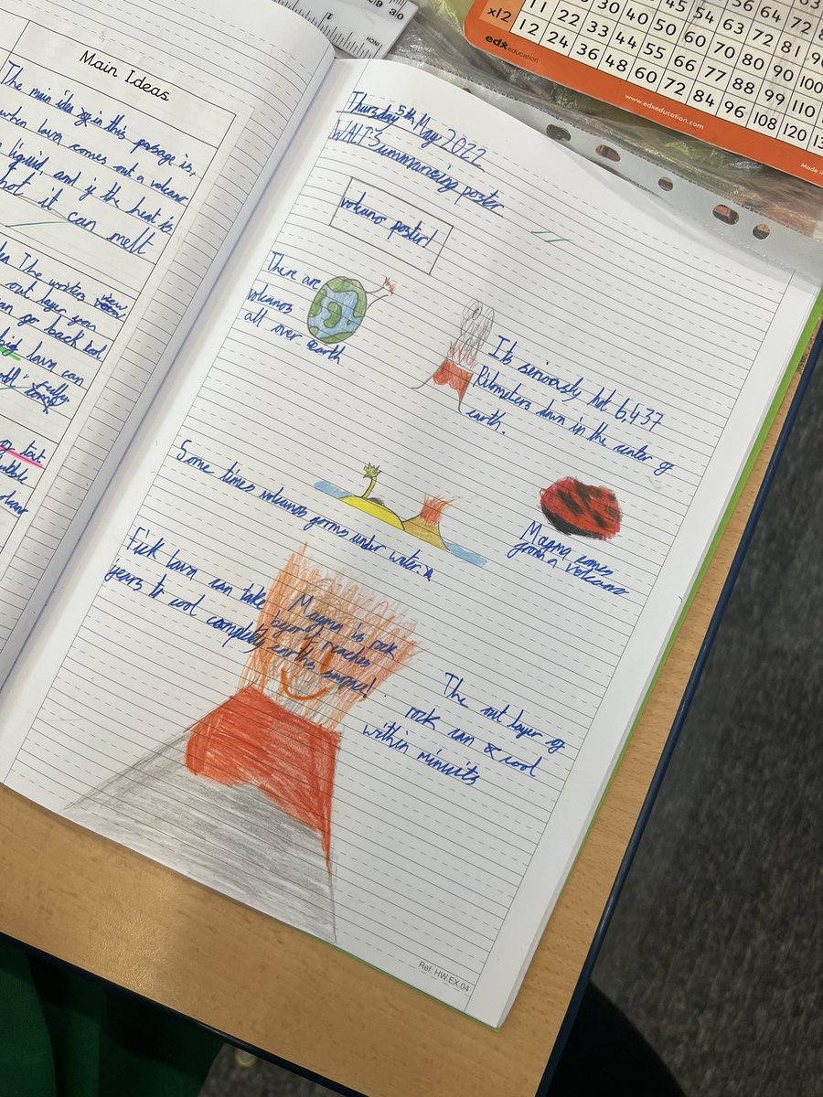 MeadowsideCedar's tweet photo. Year 4 used their summarising knowledge and created a poster about volcanoes. #Talk4Reading #MeadowsideReading @PieCorbett @MissP_xox https://t.co/986BJ3EjA2