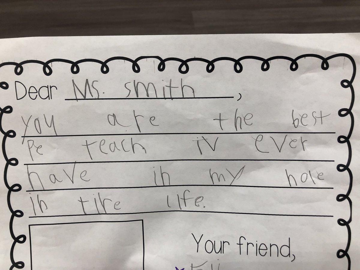 I love getting notes from my students! This is from <a href="/MrsZierman/">Mrs. Jessica Zierman</a> class. <a href="/plainviewElem/">Plainview Elementary School</a> #otterlyAwesome