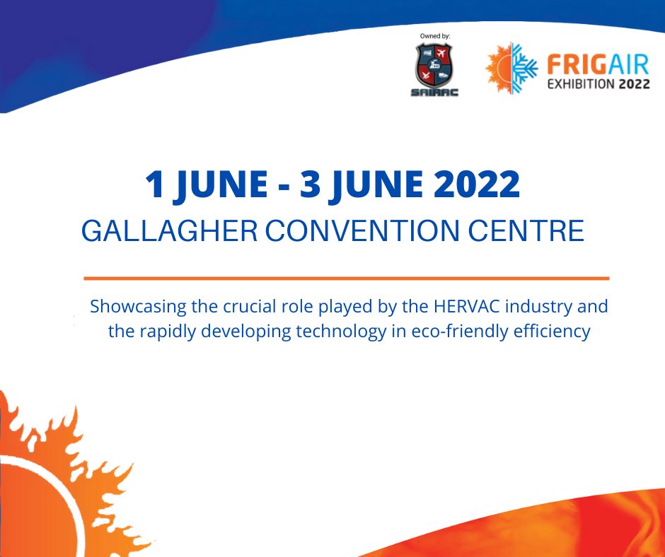 Frigair_Expo's tweet photo. We are so excited about the return of the FRIGAIR Expo! The show will run from 1 – 3 June 2022 at the Gallagher Convention Centre!
#Frigairexpo2022 #visitfrigair #SpecialisedExhibitions #Montgomery1895 #exhibitions #Frigair #visitfrigair #SAIRAC https://t.co/rp0hMZ16Q2