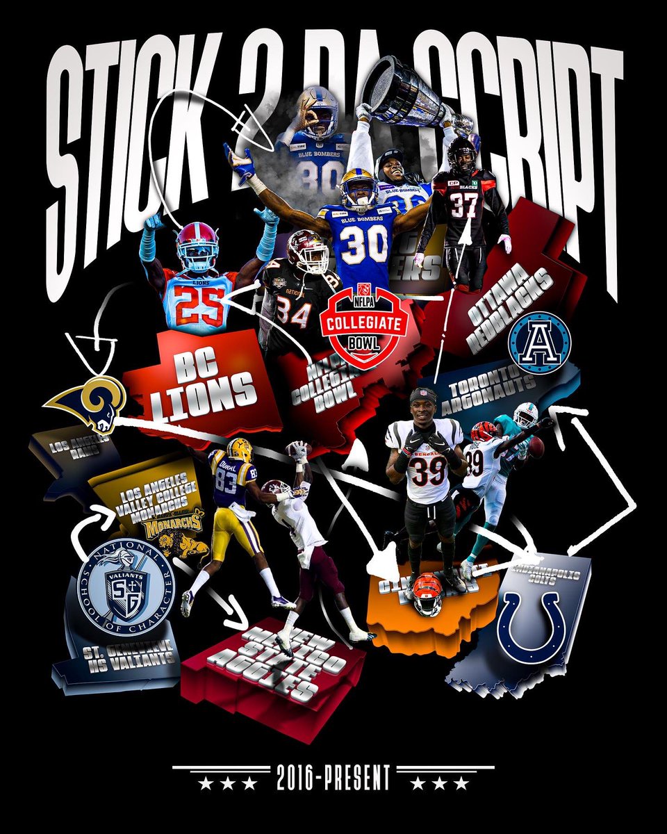 ROSE25x4's tweet photo. I’m Proud to announce the first dropp of #STICK2DASCRIPT T-Shirts with  Winston Rose Jr. as it display his journey starting with St. Genevieve High School to today’s present team Winnipeg Bluebombers. If you would like to purchase a shirt, please DM me or text this number 👉🏾👉🏾👉🏾 https://t.co/VVhBBDTgUs