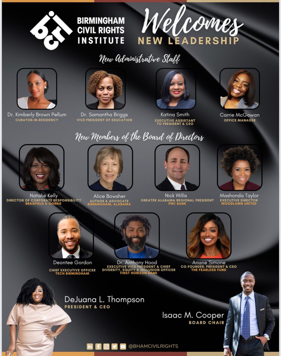 Woodlawn United (@woodlawnunited) on Twitter photo We're excited for our Executive Director Mashonda Taylor to join the <a href="/bhamcivilrights/">Birmingham Civil Rights Institute</a>'s Board of Directors! Yesterday BCRI announced DeJuana Thompson as President and CEO as well as its new Board Members.
#woodlawnunited #thepowerofWE We're excited for our Executive Director Mashonda Taylor to join the <a href="/bhamcivilrights/">Birmingham Civil Rights Institute</a>'s Board of Directors! Yesterday BCRI announced DeJuana Thompson as President and CEO as well as its new Board Members.
#woodlawnunited #thepowerofWE