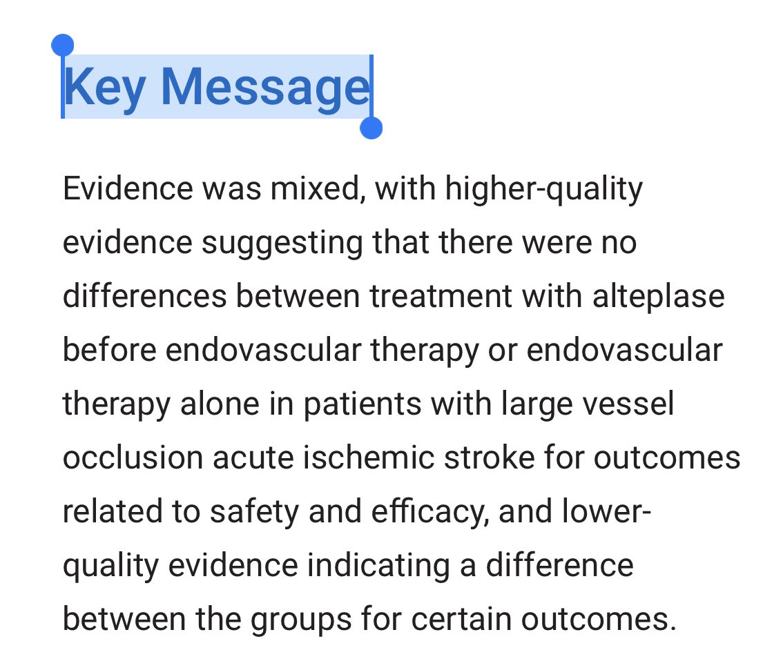 @PBoreskie @EddyLang1 @um_research @UCalgaryEM @UManitoba_Emerg @CADTH_ACMTS came to similar interpretation in their recent independent report on EVT +/- tPA. cadth.ca/systemic-throm… @RightCareNow @lowninstitute @StrokeAHA_ASA @American_Stroke @CCREM2