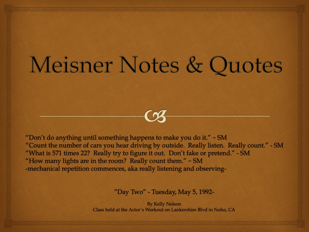 MeisnerActor's tweet photo. #Actor #MeisnerIntensive #30thAnniversary #DayTwo https://t.co/AydFHVMXNg