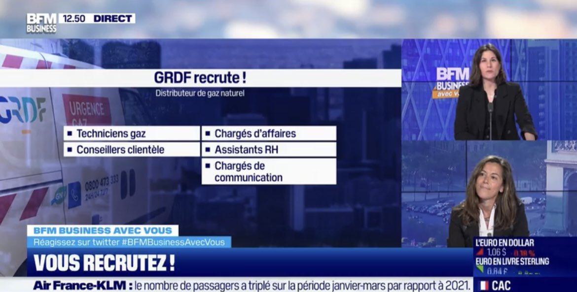 🎥 <a href="/bfmbusiness/">BFM Business</a> - ITW <a href="/carole_bonnet/">Bonnet Carole</a> DRH adjointe: “#GRDF est une entreprise basée sur l’ensemble du territoire national, nos offres en #alternance sont à pourvoir partout en France 🇫🇷 avec une diversité de métiers”
▶️ bit.ly/39udv8u
#Recrutement #Emploi #1jeune1solution