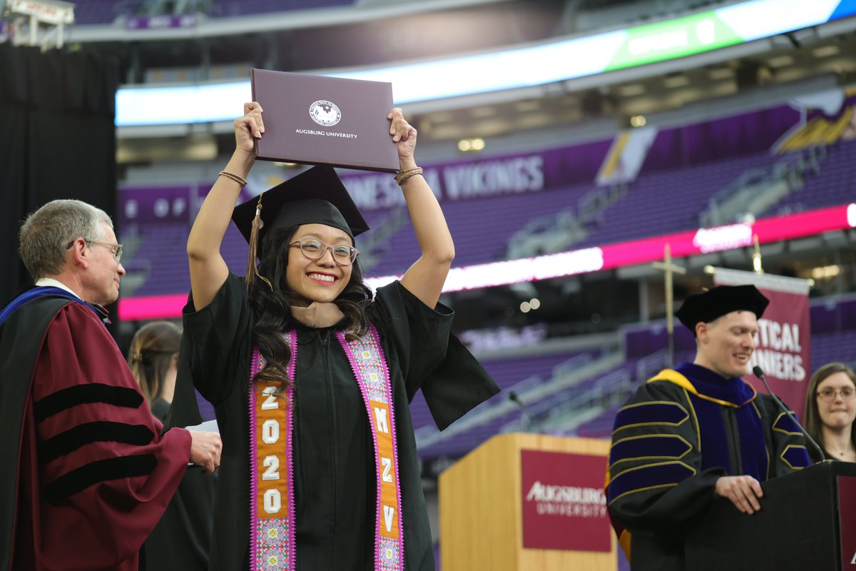 AugsburgAlumni's tweet photo. Tears of joy filled the stadium yesterday as Augsburg graduates walked across the stage to receive their diplomas!

Congratulations to all the graduates! And welcome to the Augsburg Alumni  community! 🎓🥳🙌

#AuggieGrad #Alumni #Augsburg https://t.co/nNj5uJQsaJ