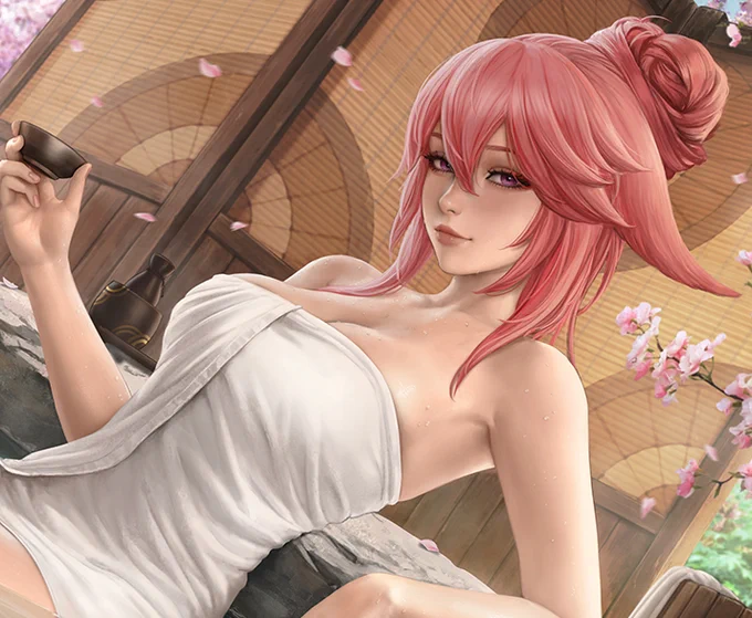 If you're interested, here you can find high res. and other variants! 22.04 Pack on @gumroad
(link: https://t.co/JfOJPPIC59).
Thank you all for the support! Had to crop Yae's pic because last time it got age restricted. 