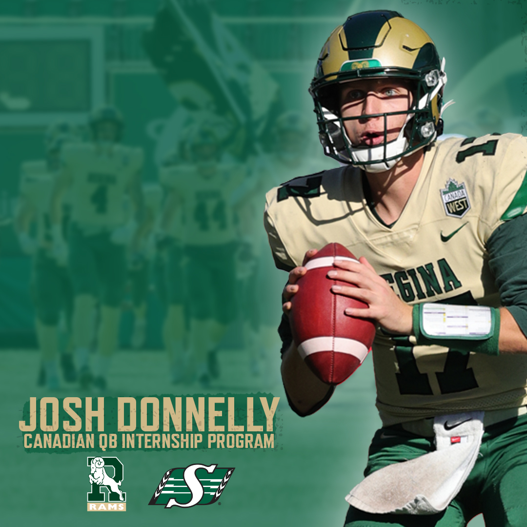 reginarams's tweet photo. Josh Donnelly will head to training camp with the @sskroughriders this year through the @CFL's Canadian Quarterback Internship Program!

🗞️ https://t.co/st5ZabjTDX

#WeAreUofR https://t.co/hZNWOoaTgT