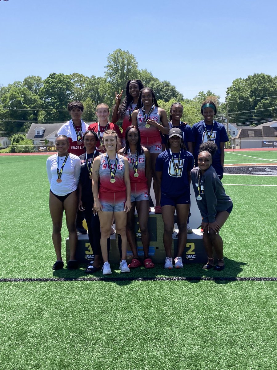 SAC_Athletics's tweet photo. Women’s 4x100m Relay Podium! 
🥇- Newberry  
🥈- Coker  
🥉- Lenoir-Rhyne
#MakeSACYours https://t.co/e7Q8snDlUs