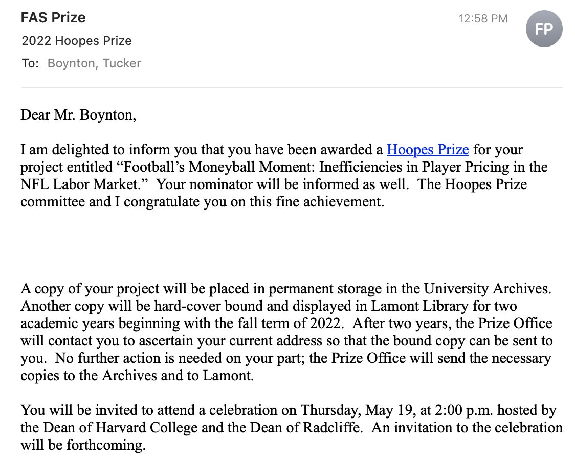 Extremely proud and flattered to say I received a Hoopes Prize for my thesis. Thanks again to all involved––especially @PFF_Eric, without whom none of this would've been possible.