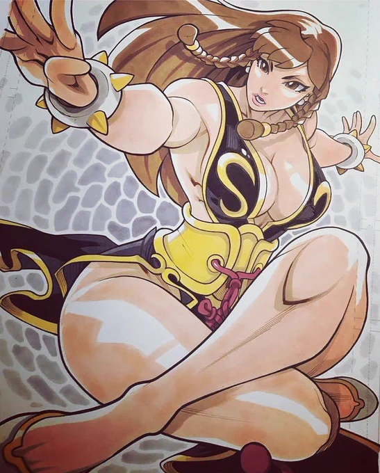 Best alt in SFV. Old copic commission of Battle Chun done a few years back #chunli #edwinhuang #streetfighter 