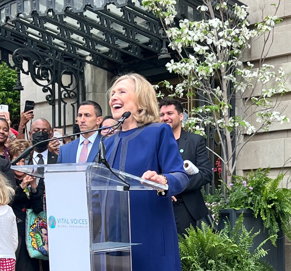 There's nowhere I would have rather been today than the opening of @vitalvoices Global HQ for Women’s Leadership.

We must make this the moment we tip the balance back towards progress. I know this space will be a home for the ideas and leadership to drive that progress forward.